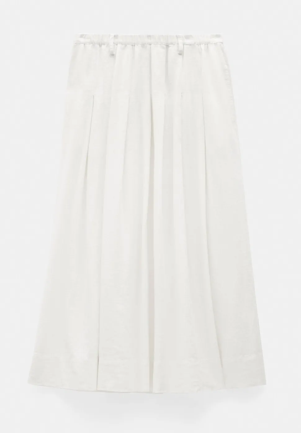 Ivy Pleated Linen Blend Midi Skirt