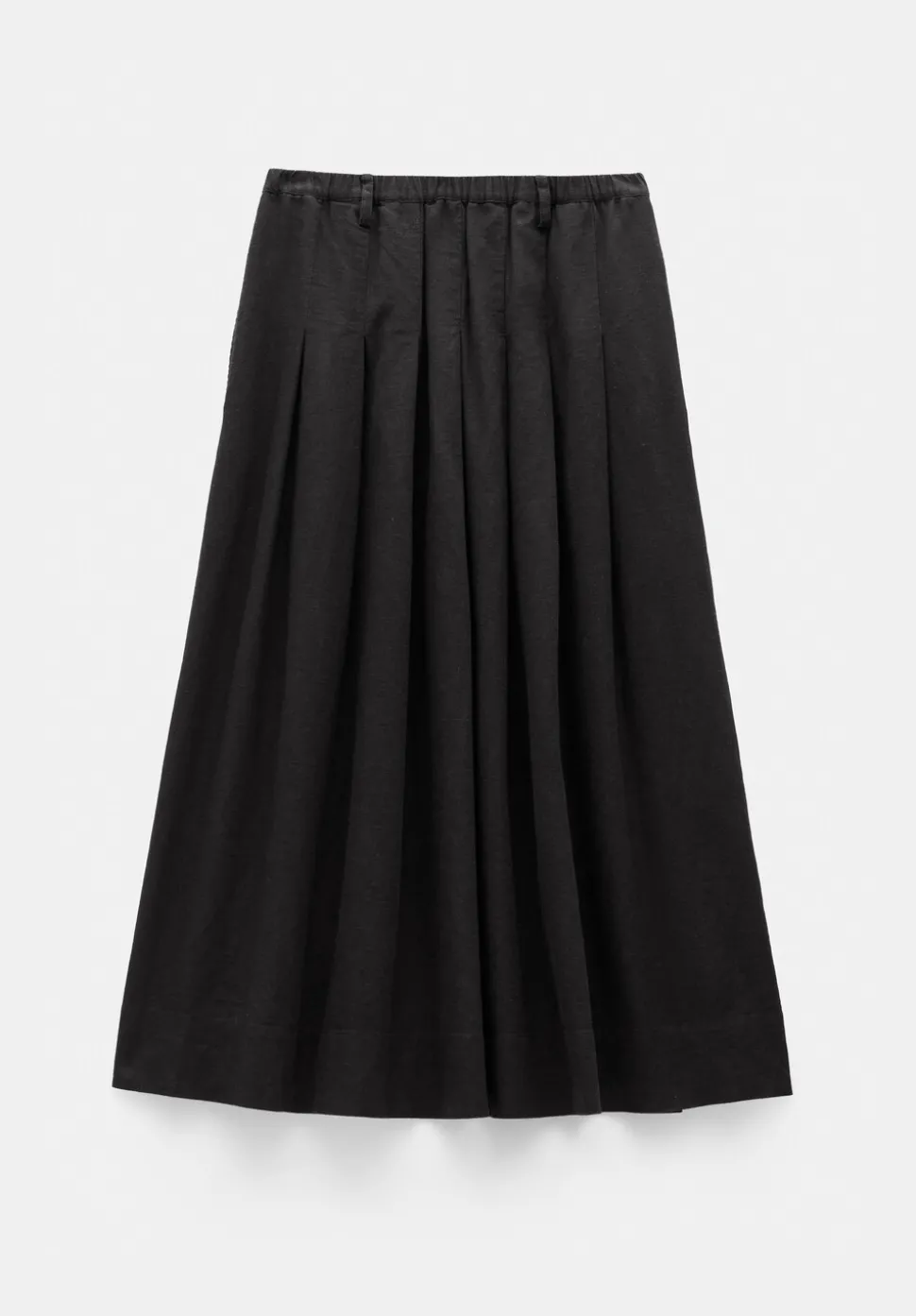 Ivy Pleated Linen Blend Midi Skirt