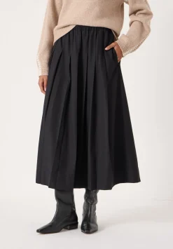 Ivy Pleated Wool-Blend Midi Skirt