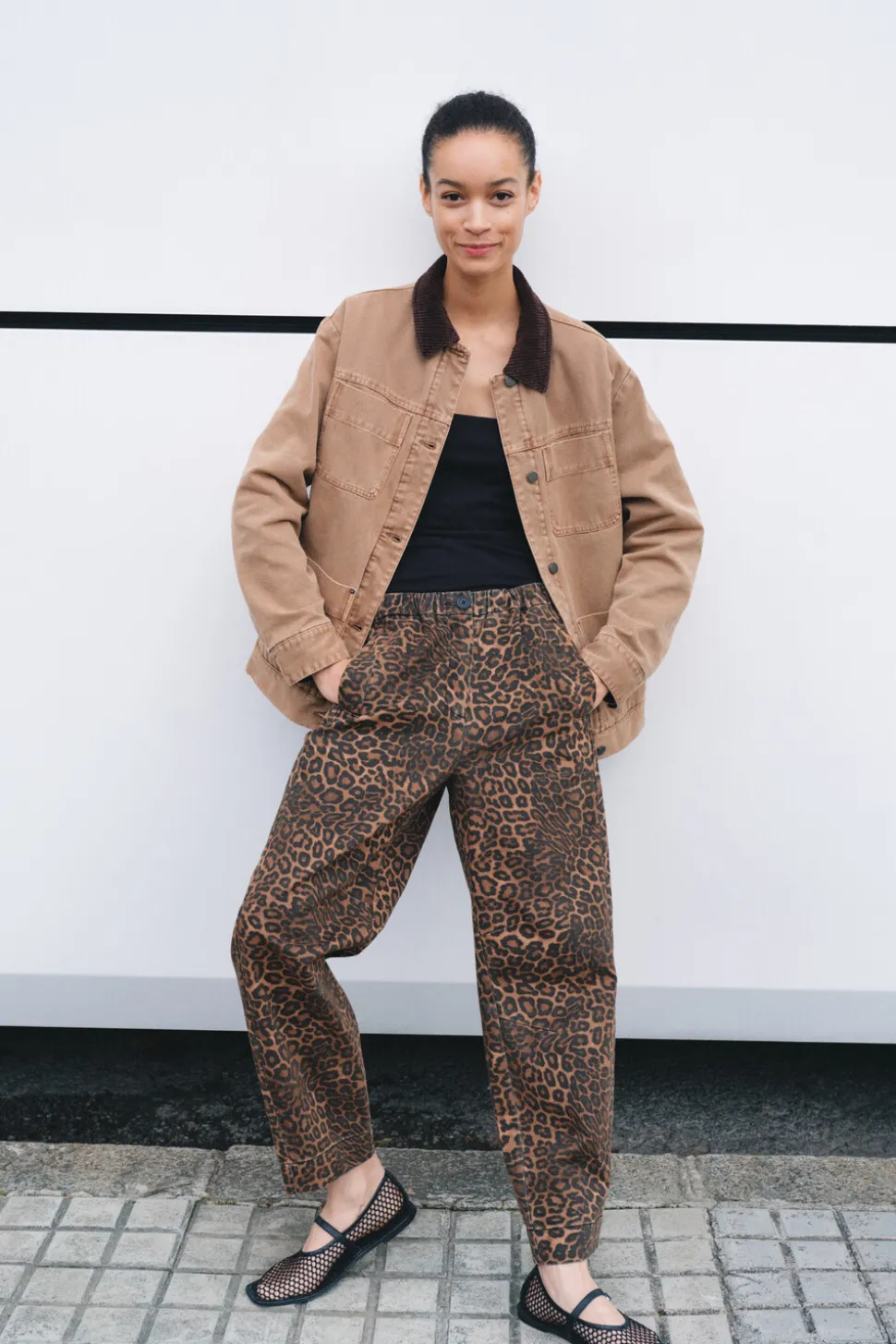 Jack Barrel Leg Pull On Cotton Trousers