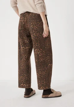 Jack Barrel Leg Pull On Cotton Trousers