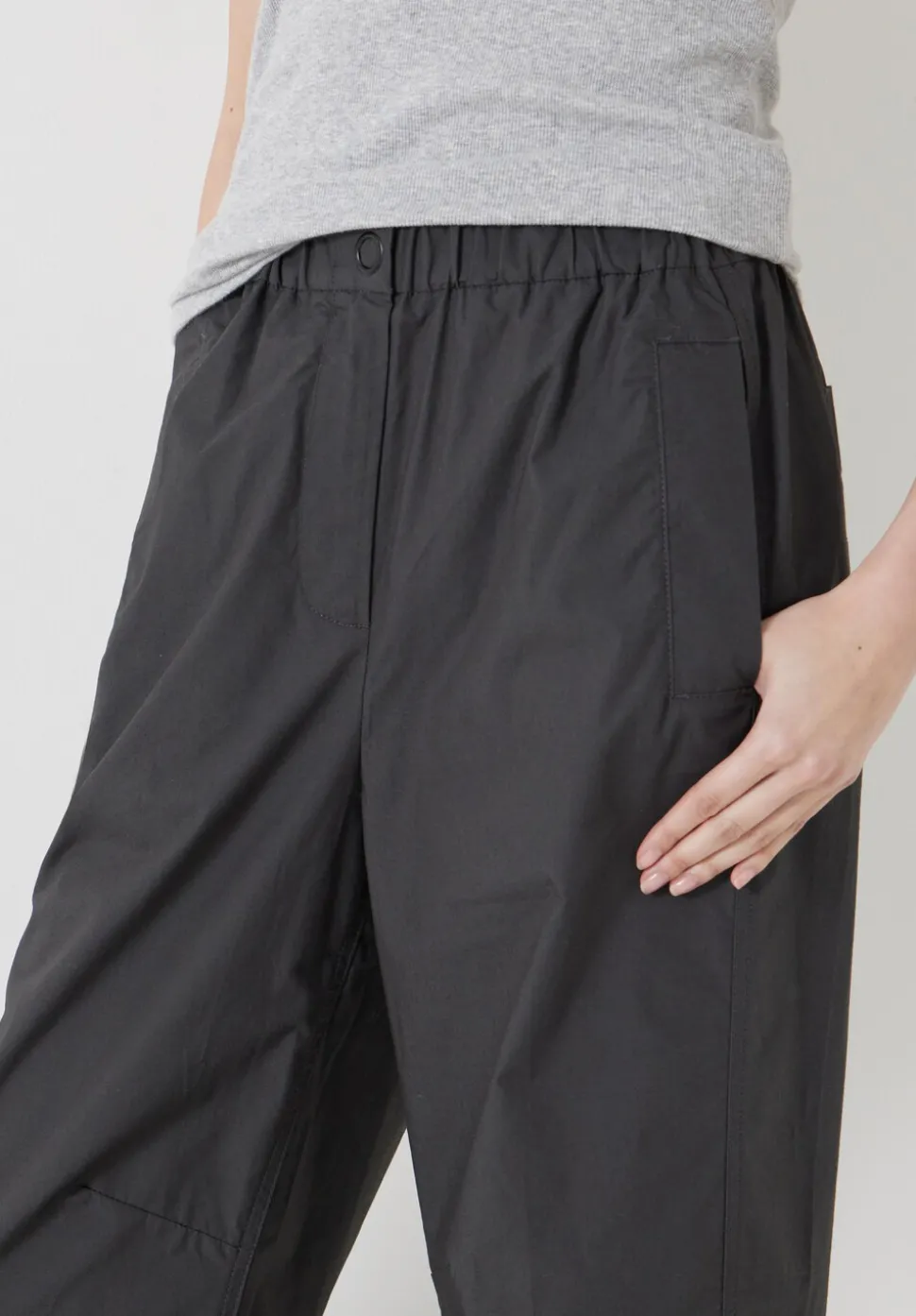 Jack Barrel Leg Pull On Lightweight Cotton Trousers