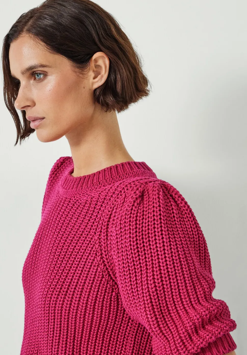 Jessie Cotton Puff Sleeve Ribbed Top
