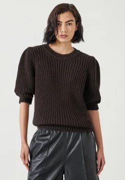 Jessie Cotton Puff Sleeve Ribbed Top