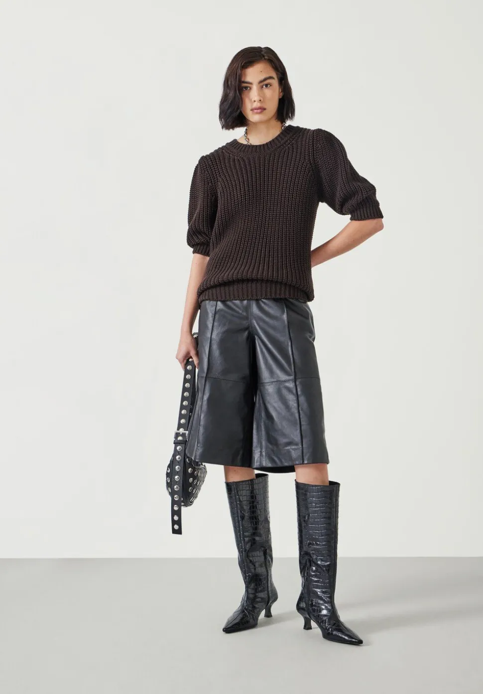 Jessie Cotton Puff Sleeve Ribbed Top