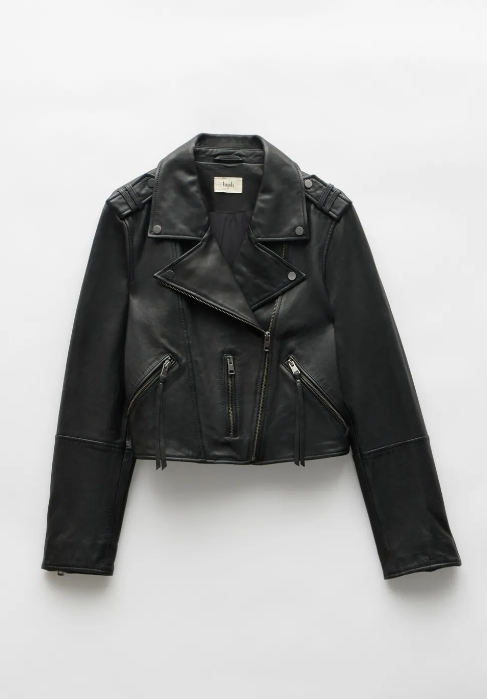 Jet Cropped Leather Biker Jacket
