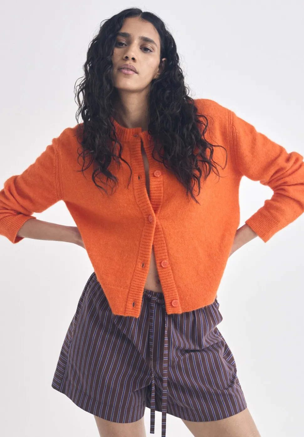 Juni Crew Neck Wool Blend Cardigan