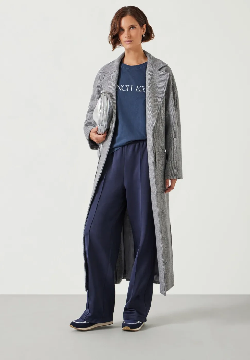 Kaitlin Wool Blend Herringbone Coat