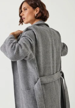 Kaitlin Wool Blend Herringbone Coat