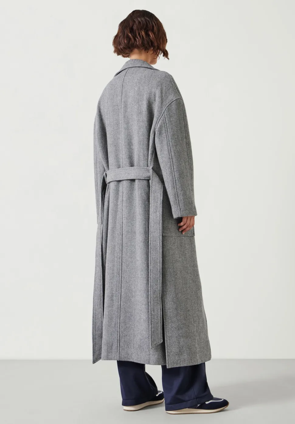 Kaitlin Wool Blend Herringbone Coat