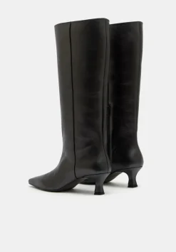 Katlynn Leather Kitten Heel Knee Boots