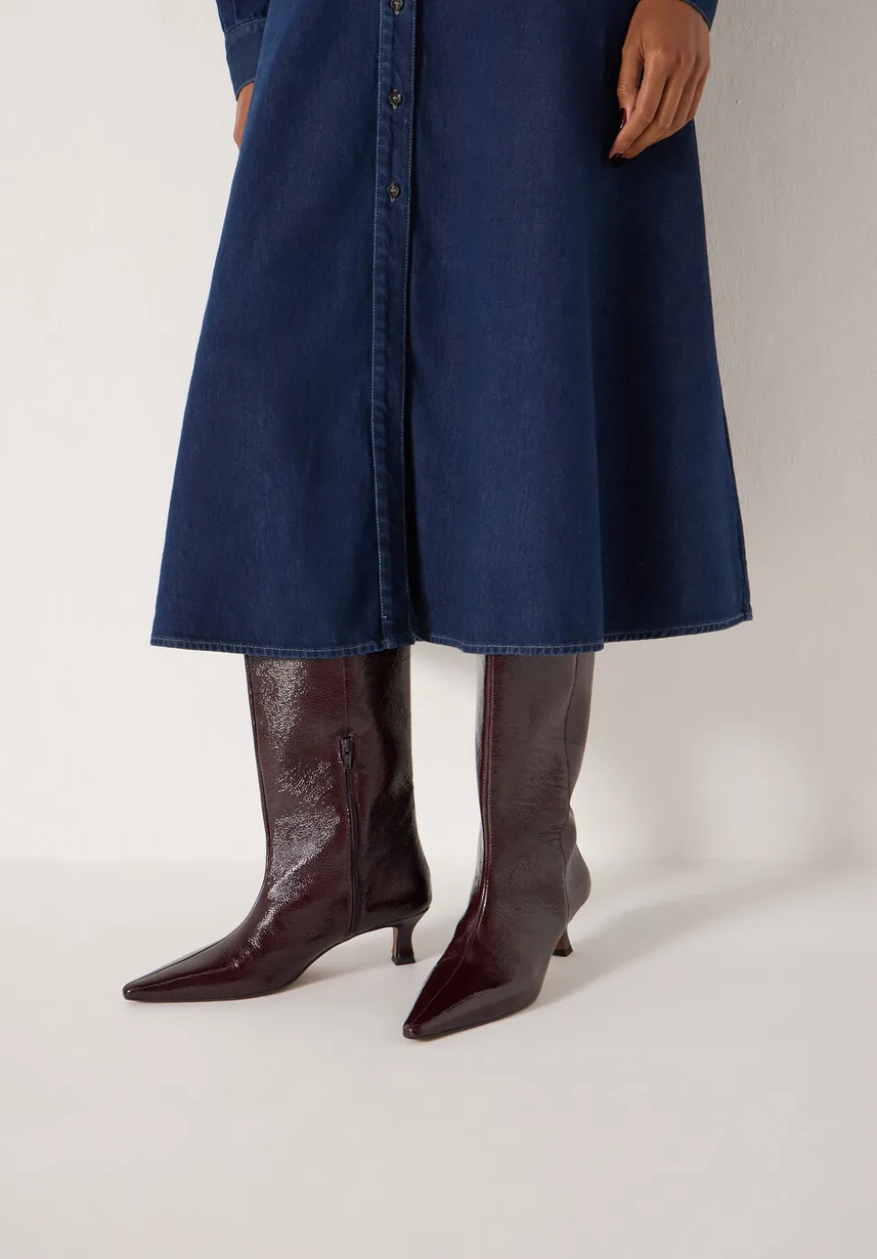 Katlynn Leather Patent Kneehigh Boots