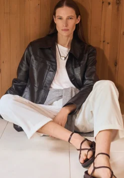Kelly Croc Effect Leather Jacket
