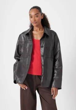 Kelly Croc Effect Leather Jacket