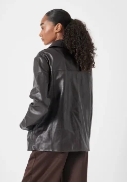 Kelly Croc Effect Leather Jacket