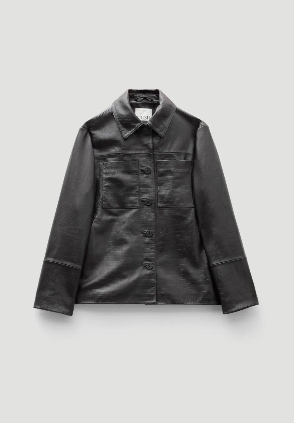 Kelly Croc Effect Leather Jacket