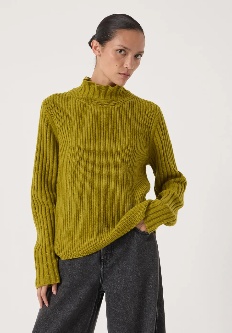 Kiley Wool Blend Frill Trim Jumper