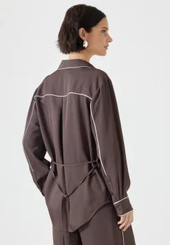 Kinsey Long Sleeve Piping Detailed Shirt