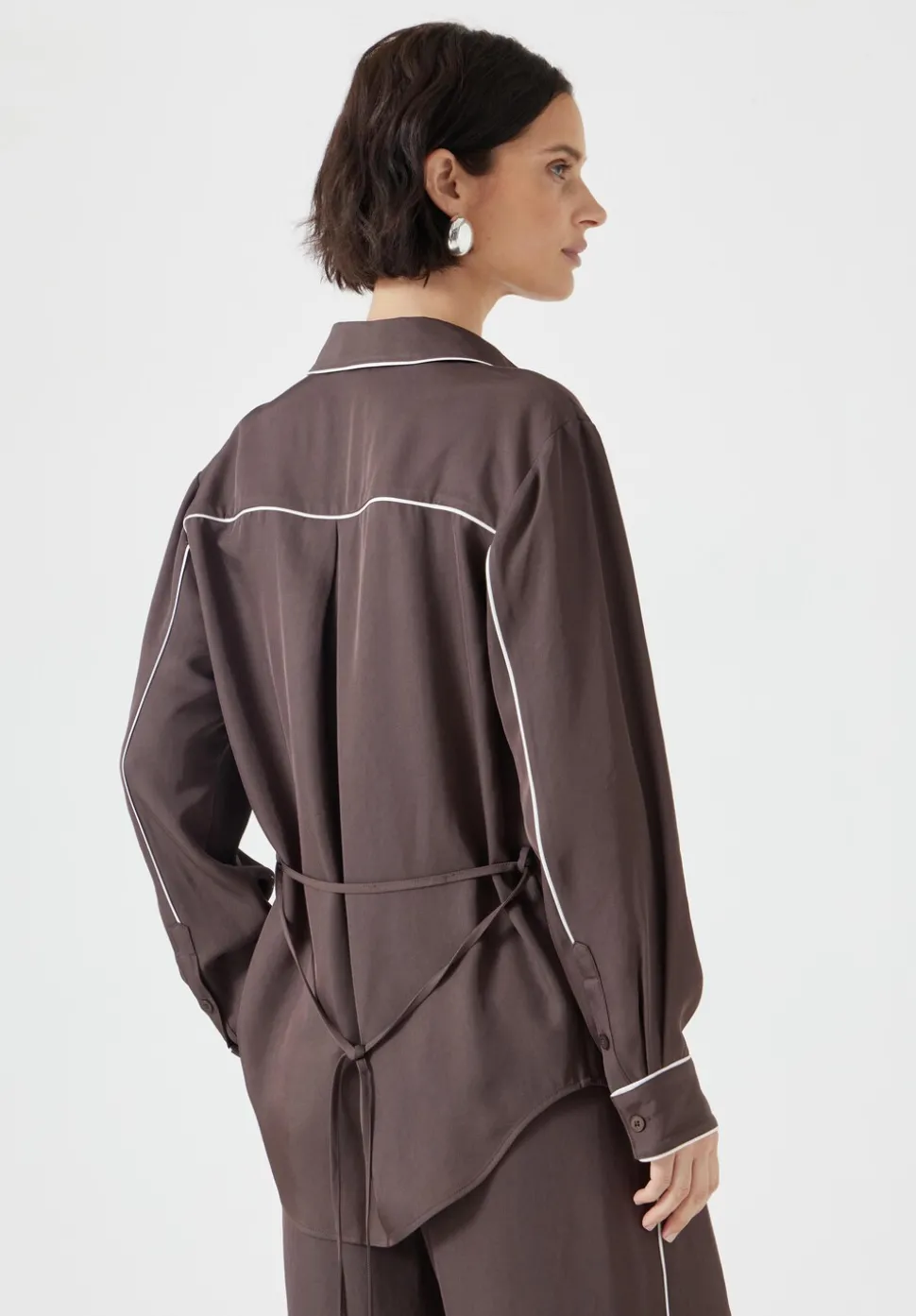 Kinsey Long Sleeve Piping Detailed Shirt
