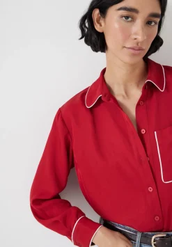 Kinsey Long Sleeve Piping Detailed Shirt
