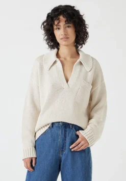Knitted Cotton Rugby Jumper With Pocket