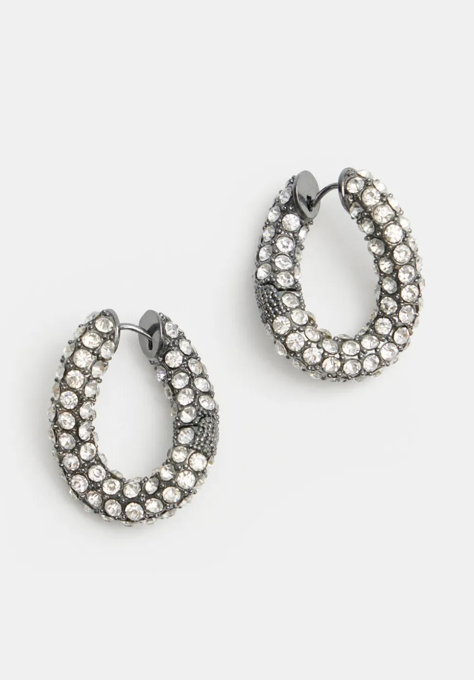 Large Pia Pave Twist Hoop Earrings