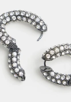 Large Pia Pave Twist Hoop Earrings