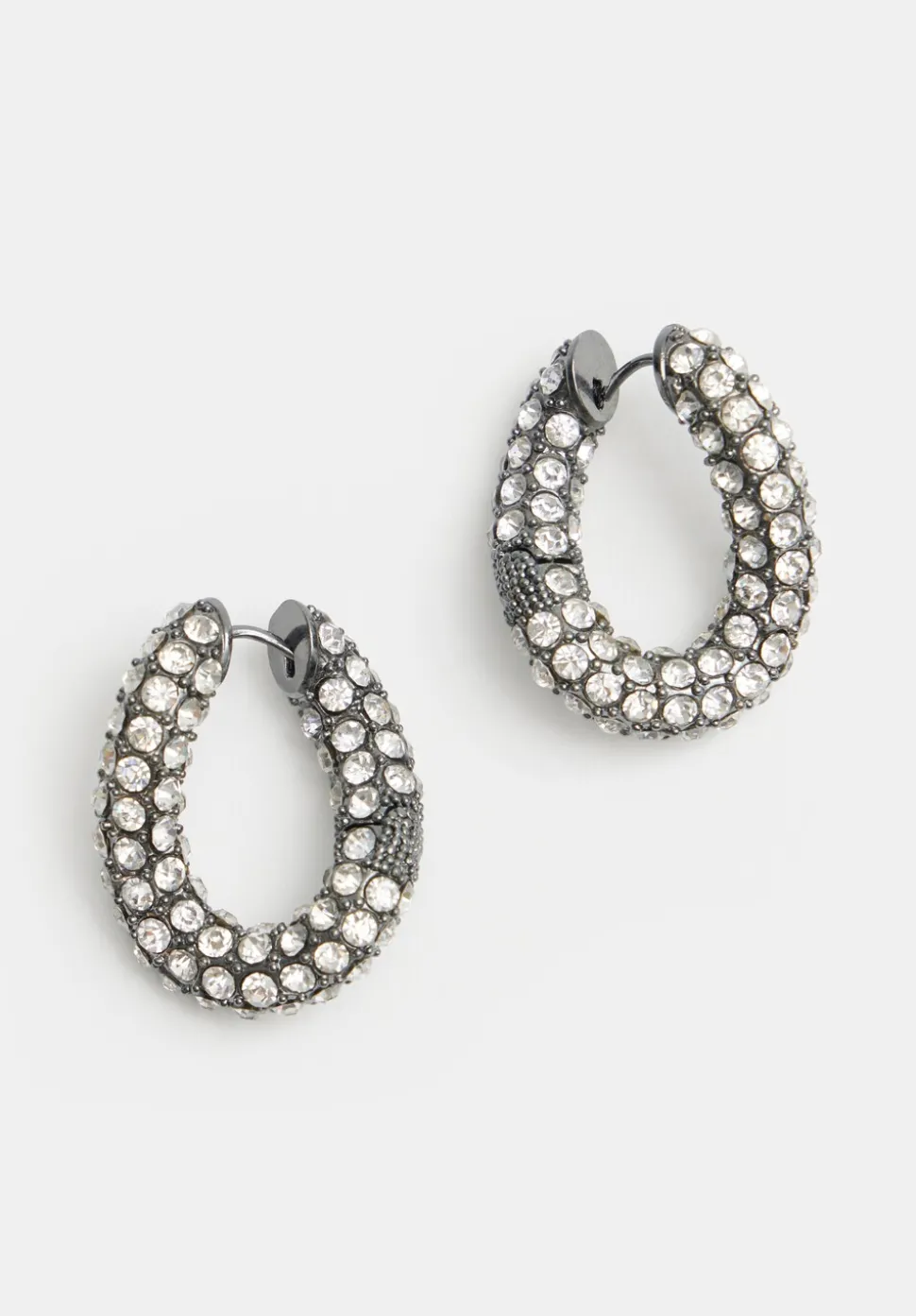 Large Pia Pave Twist Hoop Earrings