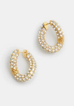 Large Pia Pave Twist Hoop Earrings