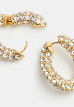 Large Pia Pave Twist Hoop Earrings