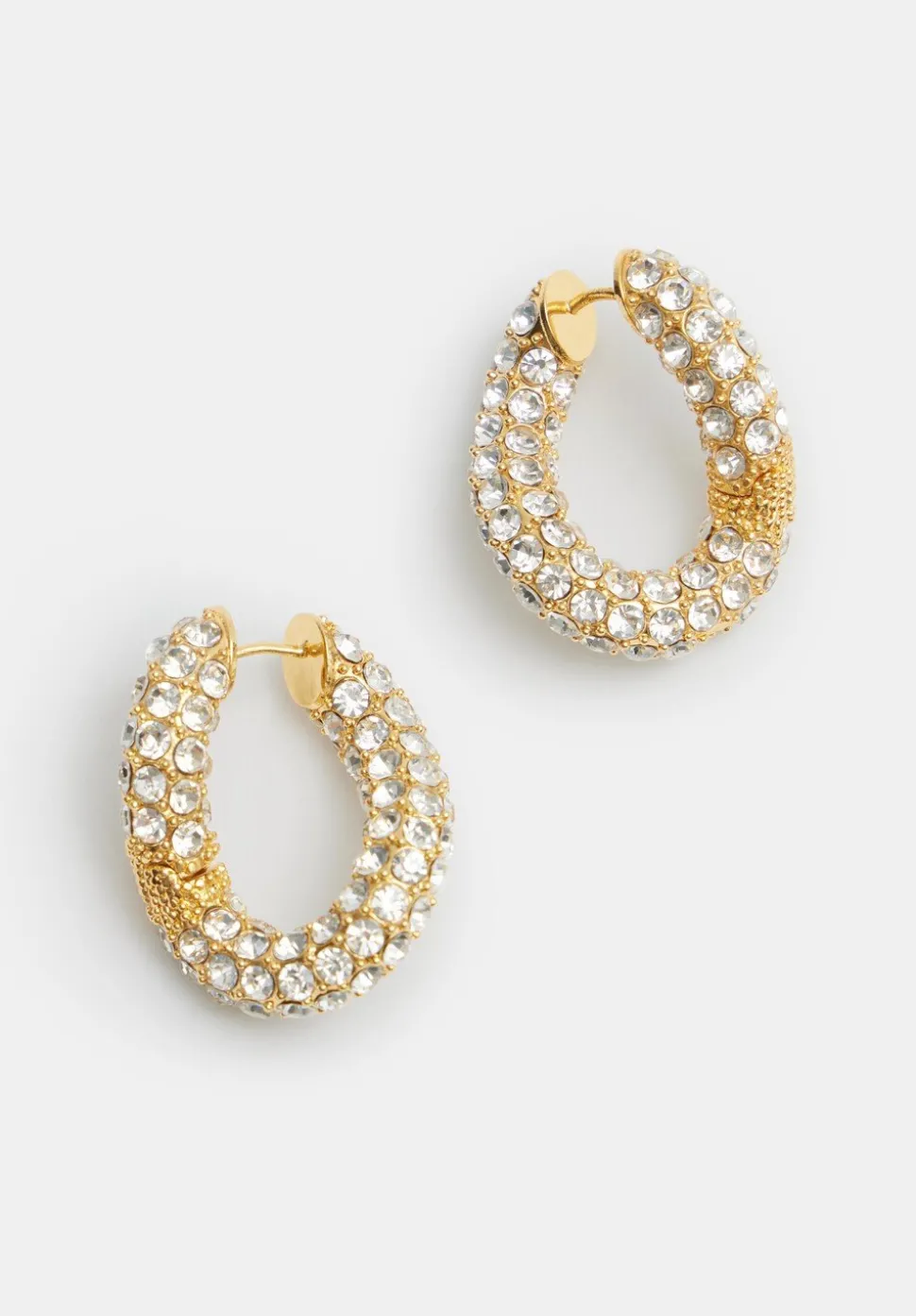 Large Pia Pave Twist Hoop Earrings