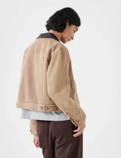 Leather Collar Cropped Jacket