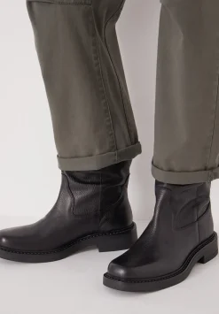Leather Slouchy Biker Boot