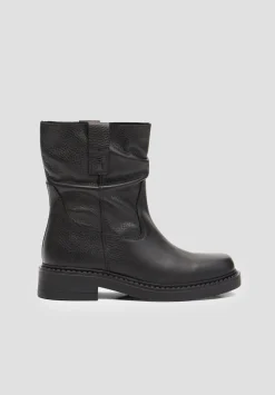 Leather Slouchy Biker Boot