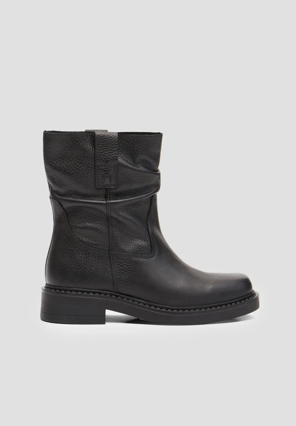 Leather Slouchy Biker Boot