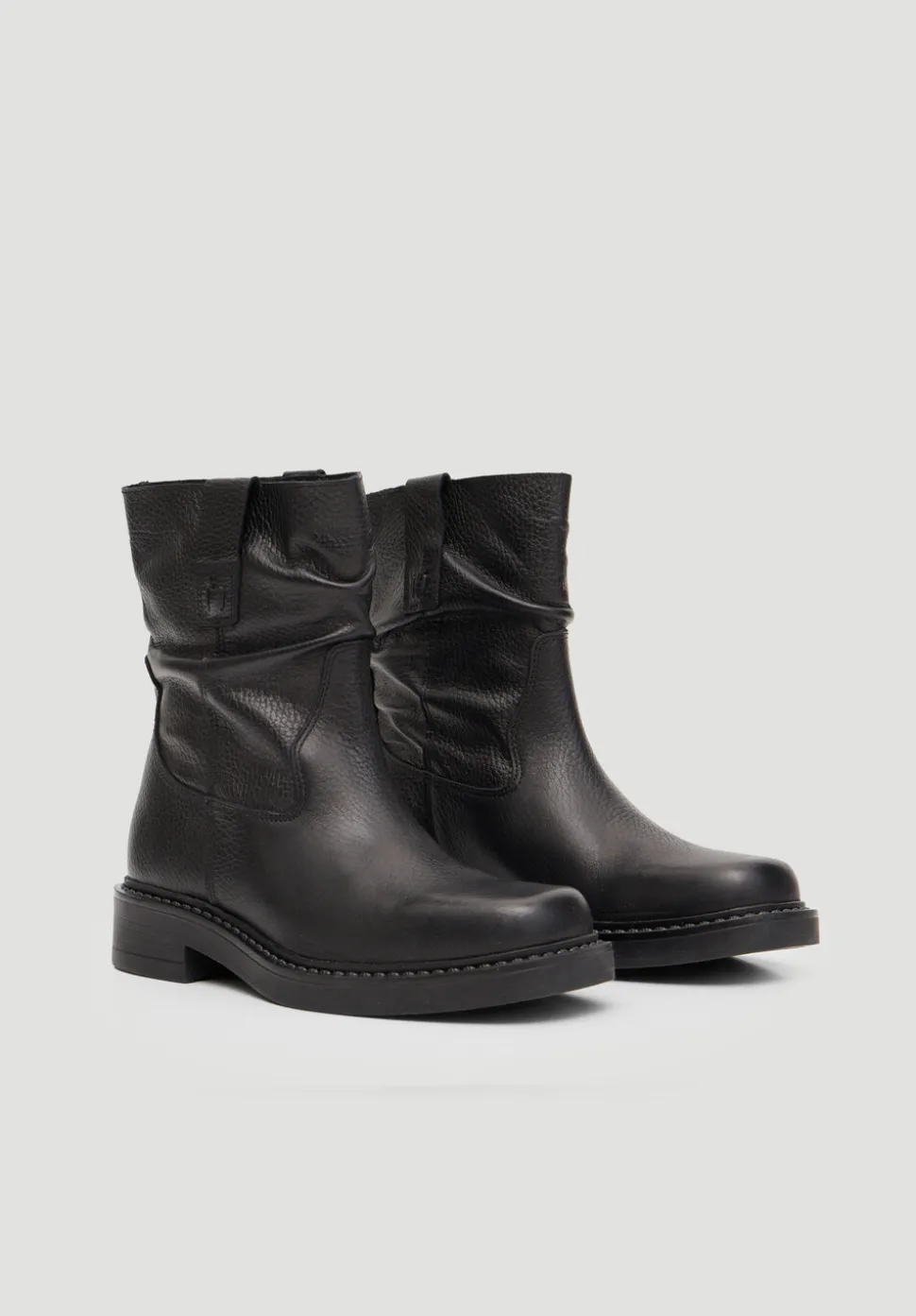 Leather Slouchy Biker Boot
