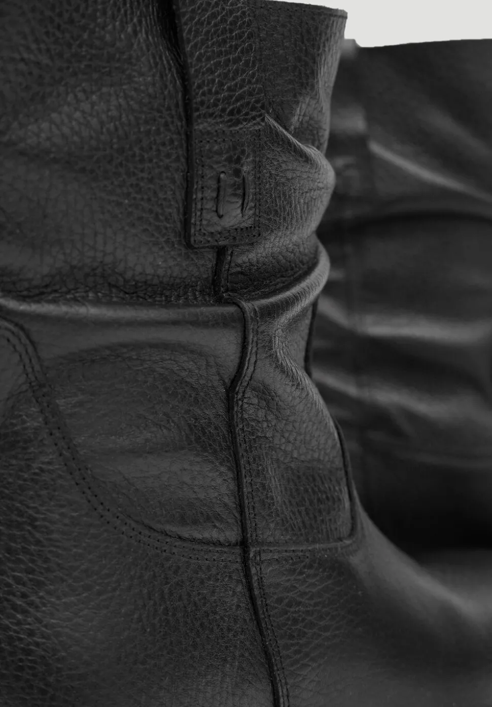 Leather Slouchy Biker Boot