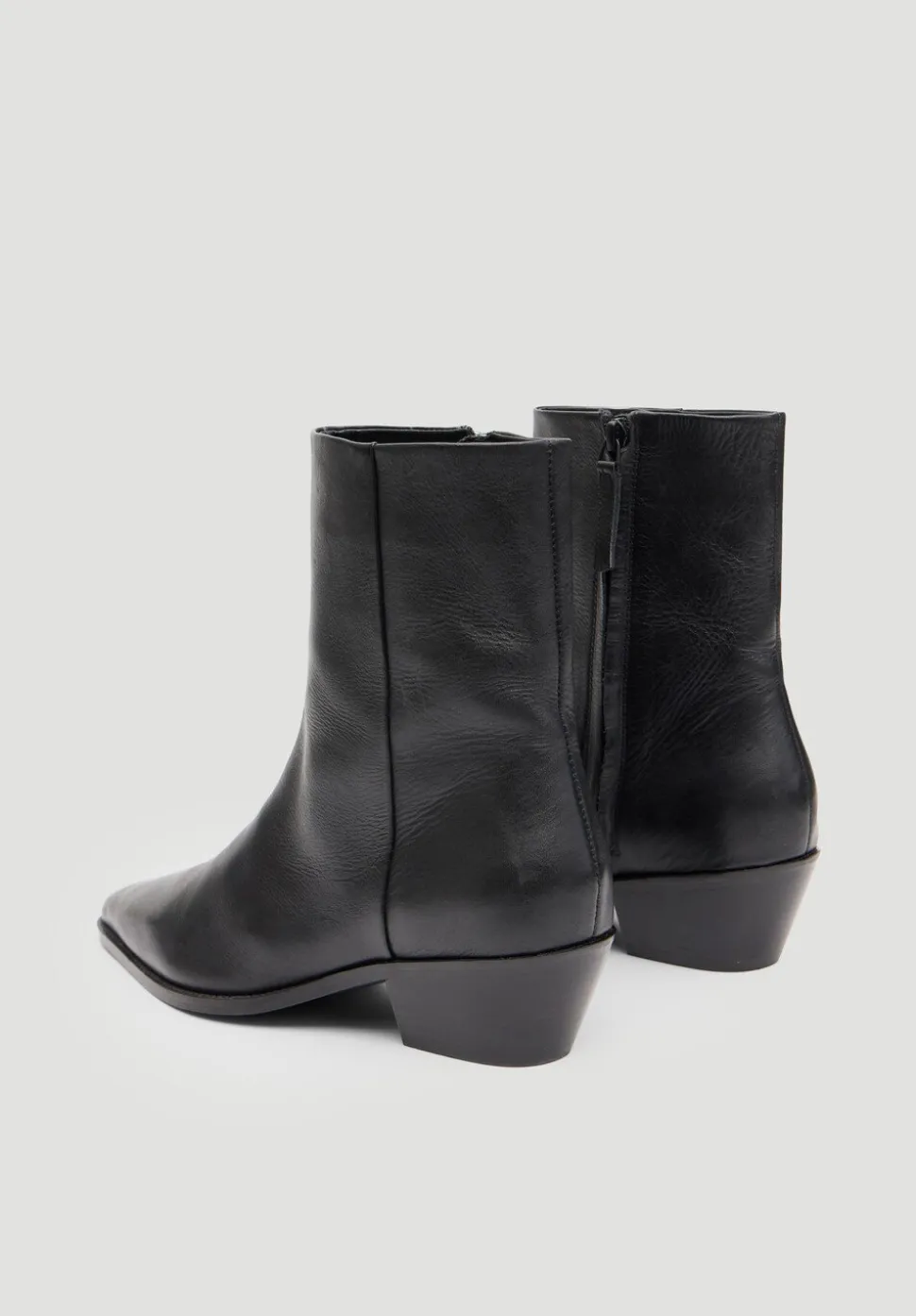 Leather Square Toe Boots