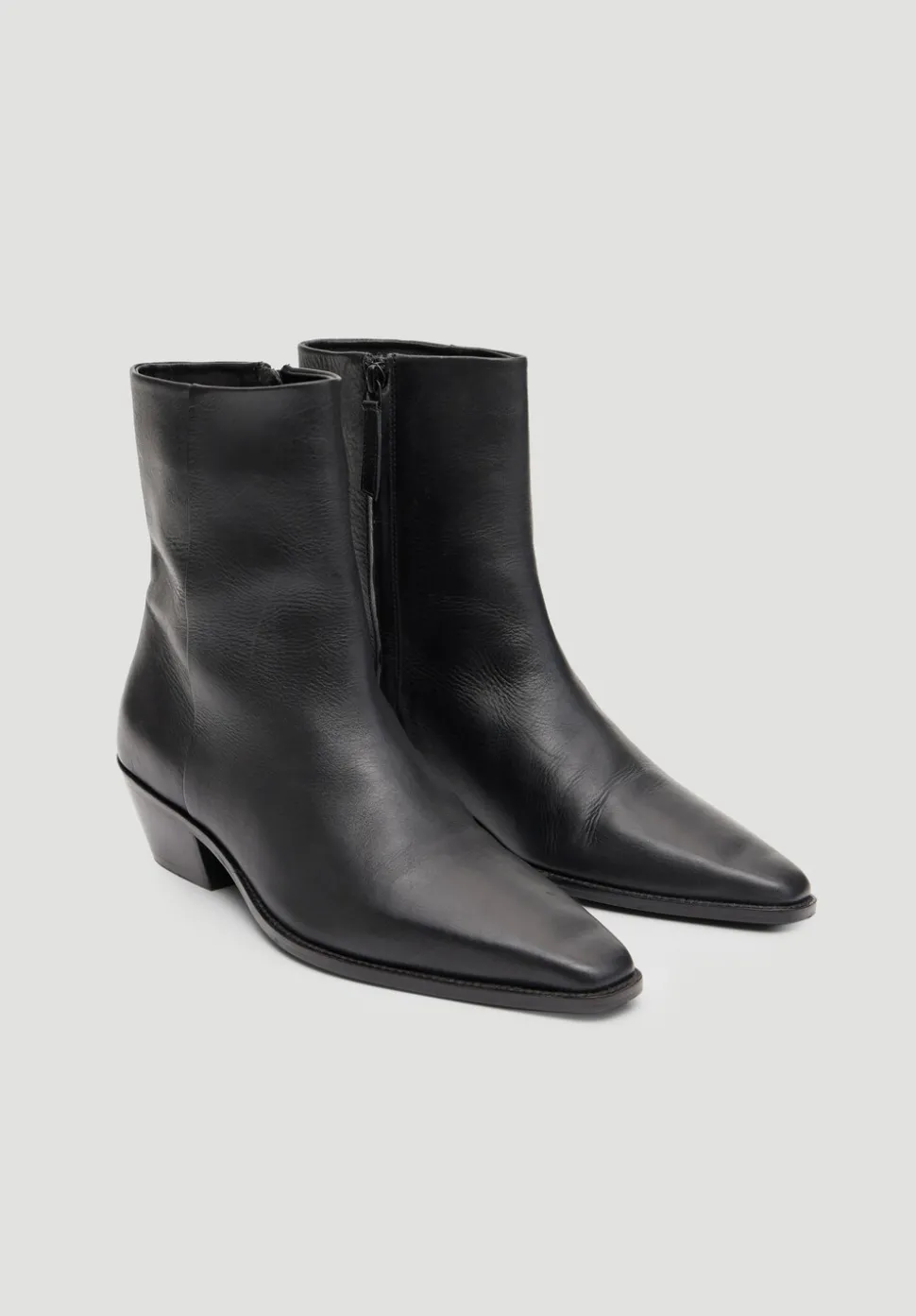 Leather Square Toe Boots