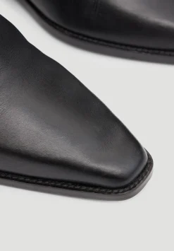 Leather Square Toe Boots