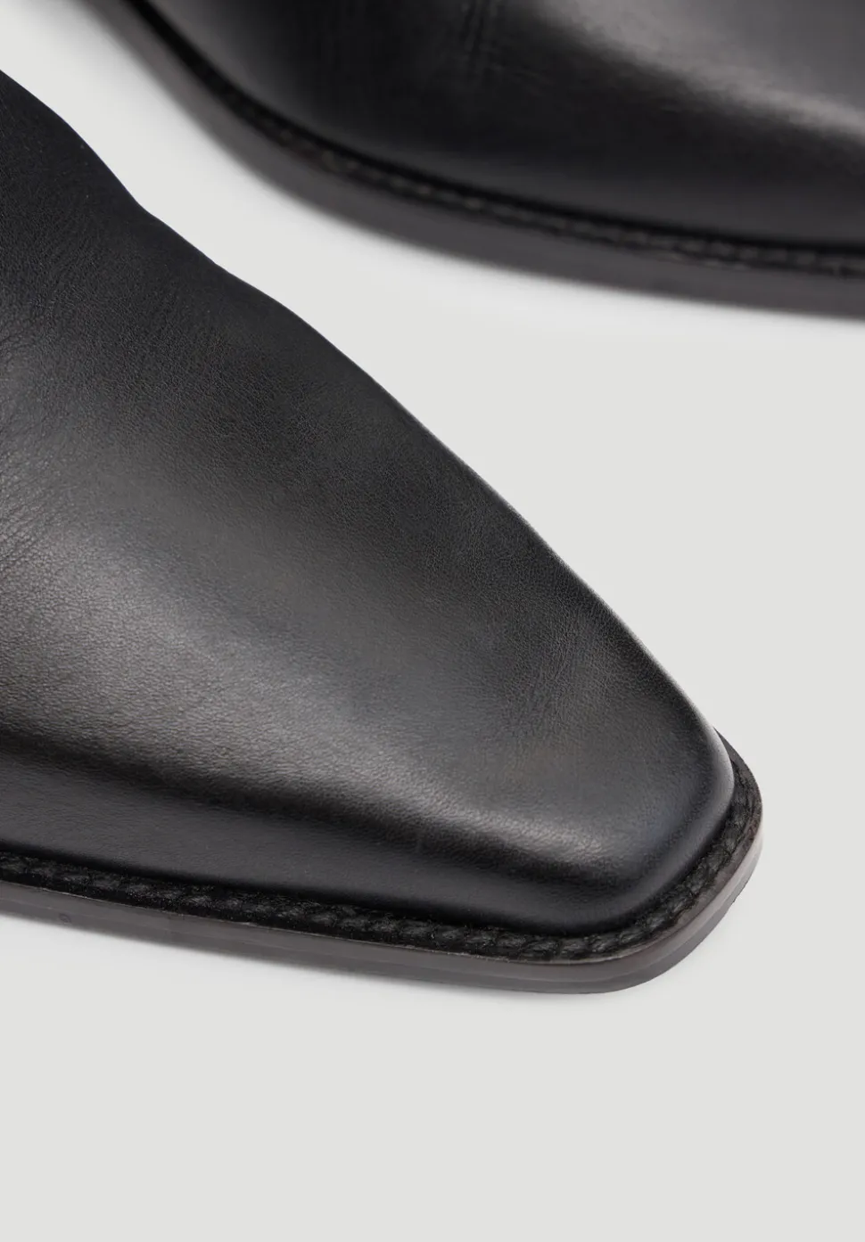 Leather Square Toe Boots