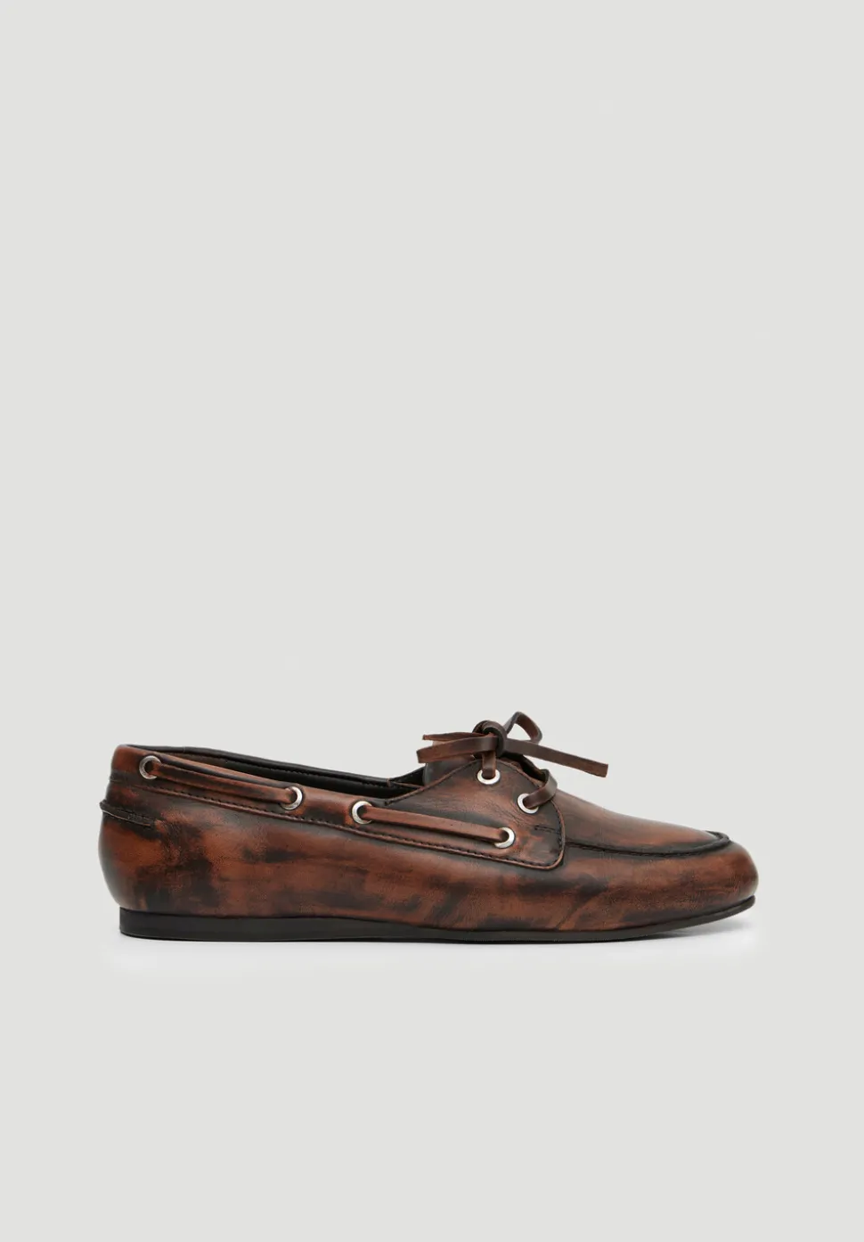 Leather Tie Loafers