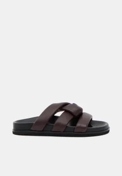Leather Twist Footbed Sandals