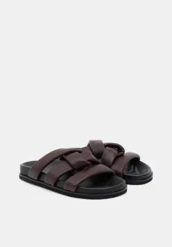 Leather Twist Footbed Sandals