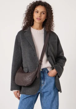 Leather Weave Crossbody Bag