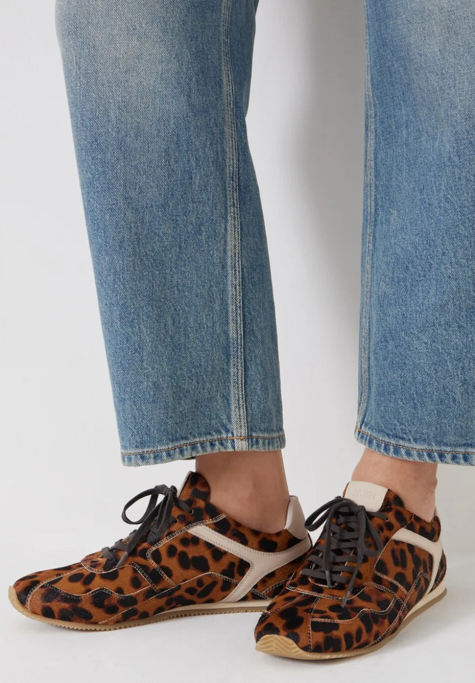 Leopard Hair On Leather Trainers