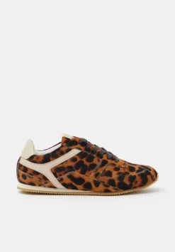 Leopard Hair On Leather Trainers