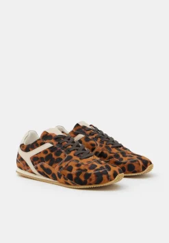 Leopard Hair On Leather Trainers