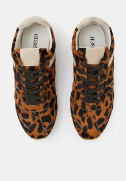 Leopard Hair On Leather Trainers