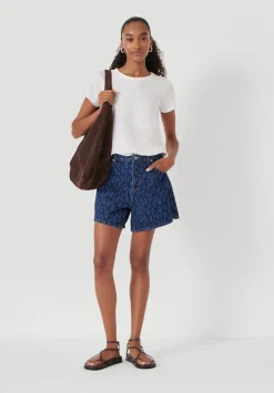 Leopard Print Essential Denim Shorts